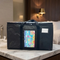 Lot de 2 sacs de déménagement légers en polypropylène imperméables avec fenêtre transparente, capacité de 50 livres, pour le rangement de Noël