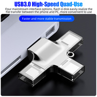 Lecteur de carte mémoire multifonction USB 3.0 Type C Micro USB TF, adaptateur OTG pour téléphone portable et PC, accessoire externe à fente unique