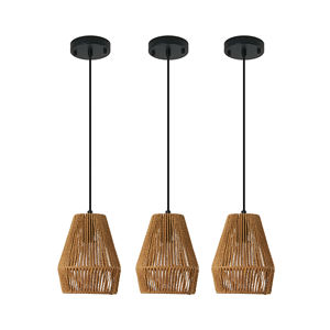 <span class=keywords><strong>3</strong></span>-pack Modern Coastal Beach Pendant Lamp Vintage Natural Simples Mão Tecido Ferro Corda Altura Ajustável Teto para Home Bar Quarto - Product Image 6