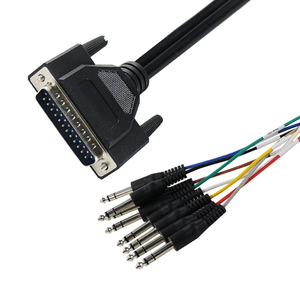 D-sub 25pin <span class=keywords><strong>2</strong></span> rows nối nam khối DB25 VGA nối Dsub DB25 25pin để 3.5 mét 3J TRS âm thanh cắm cáp 8 cách Splitter - Product Image 1