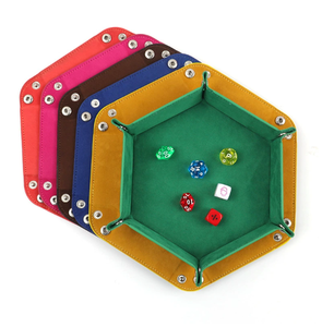 Porte-dés rectangulaire pliable double face en cuir PU et daim souple, moderne, vente chaude, vente en gros d'usine, cadeau promotionnel - Product Image 3