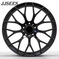 JJSEES Jantes de voiture forgées 20 21 22 pouces 5x112 5x130 PCD en alliage d'aluminium noir brillant pour BMW M2 F87 Série 3 G80 E92 E46 E92