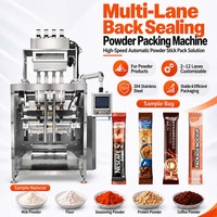 Machine d'emballage automatique 3-en-1 à 4 voies pour poudre de café, haute vitesse, multi-voies, avec scellage arrière pour sachets stick