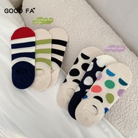 Chaussettes invisibles OEM pour femmes, fines, en coton peigné, antidérapantes, sans couture, avec motif à pois, pour l'été