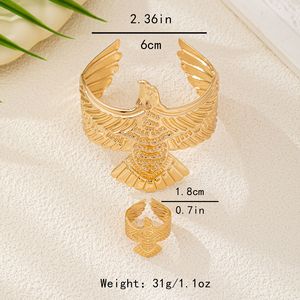 Ensemble de bijoux bracelet et bague en forme d'aigle de <span class=keywords><strong>la</strong></span> série Animal pour femmes - Product Image 4