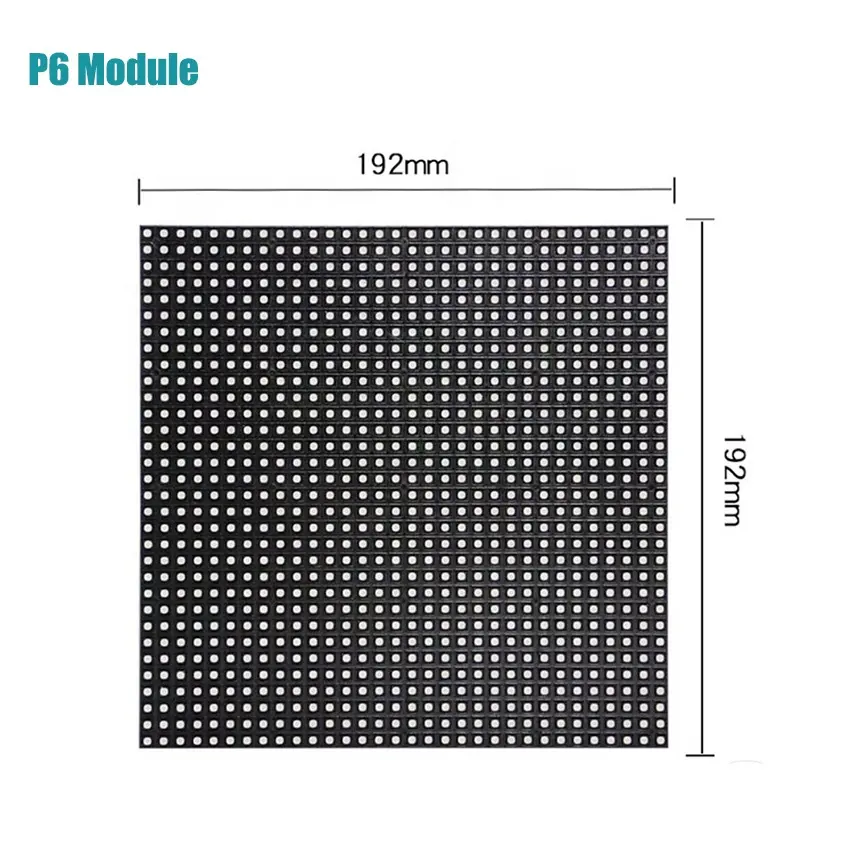 P6 indoor full color 3in1 192x192mm pixel led screen panel HD display 32x32 dot matrix p6 smd rgb led module