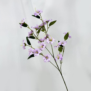 Meiyu Craft Flowers - Bouquets de fleurs en soie - Blanc pur, rose pâle, jaune, bleu, vert, violet - Décoration de mariage et de la maison - Fait main - Product Image 4