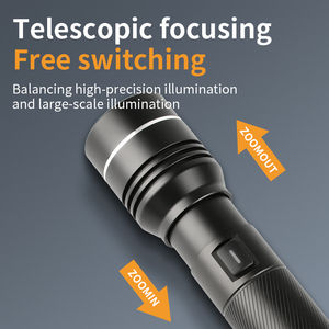 Nhà Máy Chuyên Nghiệp Tùy Chỉnh 500 Lumen Torch Ánh Sáng <span class=keywords><strong>Zoom</strong></span> LED <span class=keywords><strong>T6</strong></span> Trắng Laser Đèn Pin TYPE-C USB Có Thể Sạc Lại Hợp Kim Nhôm Cơ Thể - Product Image 4