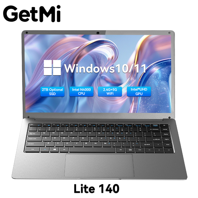 GetMi Lite 140 14 Inch Win 10/11 Brand New Notebook N4000 256GB 512GB ROM HD Screen Laptop Computer Laptops