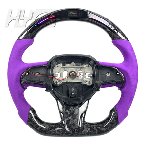 Accessoires intérieurs de voiture pour Chrysler 200 200C 300 300C Voyager 2015 -2017 Volant sport en fibre de carbone avec LED - Product Image 1