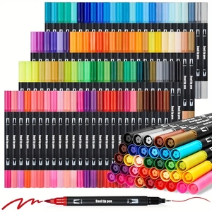 In Stock 12/24/36/48/60/72/100/120 colori Set disegno lettere calligrafia Fineliner doppia punta acquerello pennarello pennarello Art - Product Image 2