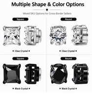 Clips d'oreille magnétiques brillants en CZ, sans perçage, avec sertissage griffe, fausses boucles d'oreilles, bijoux d'oreille tendance, vente en gros