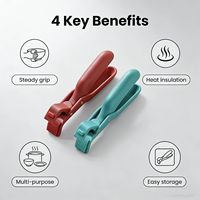 Pince multi-usage anti-brûlure pour bols - Poignée légère en PP et silicone pour plaques chaudes - Outil de cuisine antidérapant pour micro-ondes