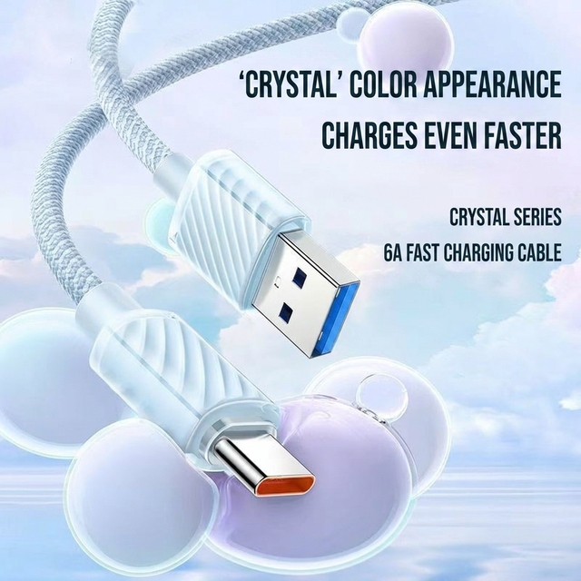 Universal 6A High-speed A-C Fast Charging Cable 100W High Efficiency Data Sync Braided Wire Data Cable C for Phone 15 Series