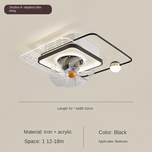 พัดลมเพดาน LED 42นิ้วทันสมัยพร้อมรีโมทคอนโทรลมอเตอร์ทองแดง ABS ตัวใบมีดเหล็ก60W ใช้ในร่มห้องนอนห้องนั่งเล่น - Product Image 1