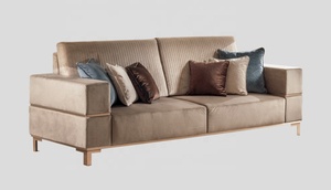 Soggiorno italiano di lusso <span class=keywords><strong>divano</strong></span> <span class=keywords><strong>con</strong></span> cornice dorata Villa moderna soggiorno imbottito <span class=keywords><strong>divano</strong></span> componibile per il tempo libero - Product Image 2