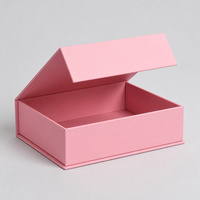 Boîte cadeau magnétique rose personnalisée de luxe en gros, finition mate lisse, boîte d'emballage rigide en papier avec logo personnalisé