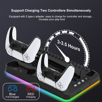 Station de charge pour manette de jeu YLW RGB, chargeur double rapide, indicateur LED pour support de charge de manette PS5