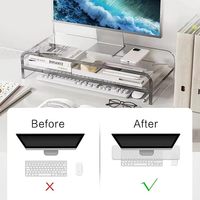 Usine directe en gros Portable clair acrylique moniteur support Riser ordinateur présentoir pour multi moniteur support de bureau
