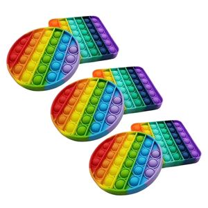 Juguetes Sensoriales de Silicona Antiestrés, Lindos Juguetes con Forma Ovalada y Rectangular a Rayas, Reutilizables y Portátiles para Niños y Adultos - Product Image 1