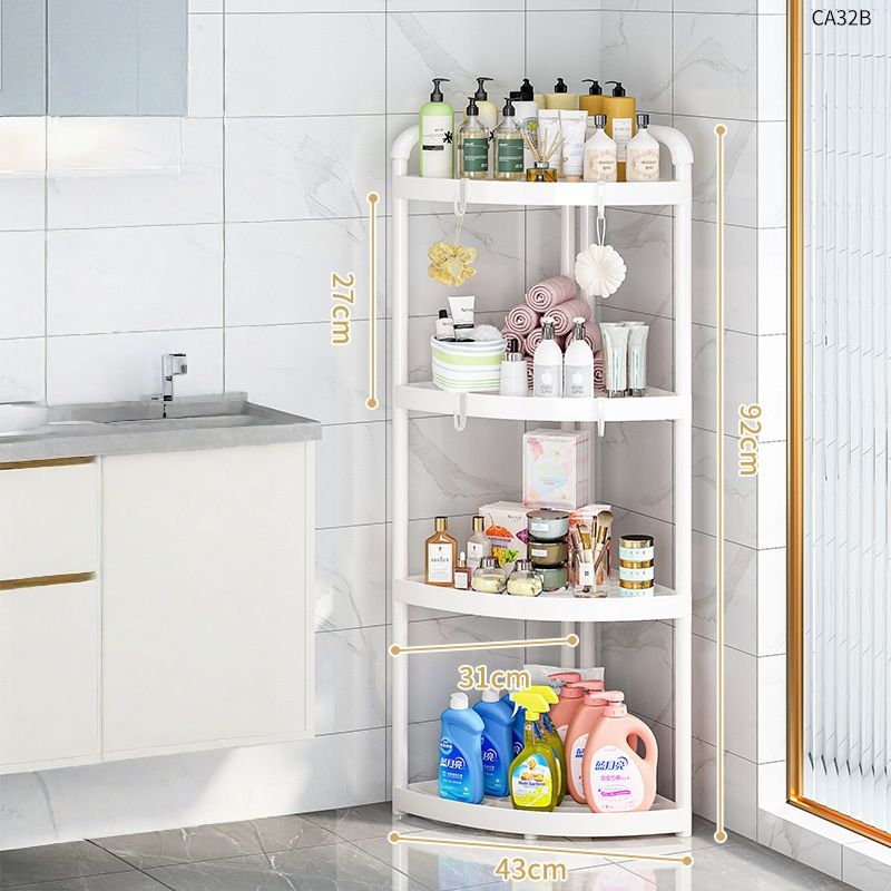 Étagère d'angle - Quatre niveaux - Blanc