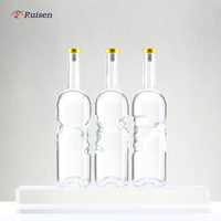 Penjualan terlaris grosir botol kaca tangan malaikat 500 ml dengan tutup gabus untuk wiski minuman keras dan Vodka