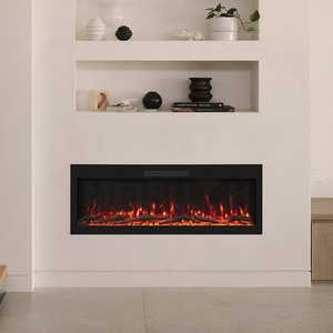 Soporte de Consola de Acero Inoxidable MEISU.CH, Mueble Interior Personalizado, Chimeneas Eléctricas Largas para Sala de Estar - Product Image 1