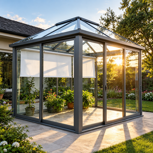 Véranda en aluminium sur mesure avec verre trempé, isolation phonique et pare-soleil pour villa, jardin, terrasse - Product Image 3