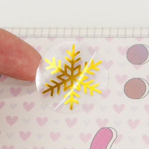 Customized Printing Waterproof Self Adhesive Label Sticker Hot Stamping Clear Gold Foil Stickers Transparent Logo Sticker - Product Image 6