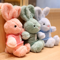 Peluche Lapin Mignon Multicolore 30 cm en Coton PP Ultra Doux pour Machine à Pinces, Confort de Sommeil pour Enfants, Cadeau d'Anniversaire, Vente Chaude