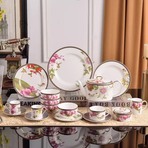 Nordic Hummingbird Design Ceramic Dinnerware Bone China Tableware Set High Quality Gift <b>Box</b> <b>for</b> Weddings Friends - Product Image 1