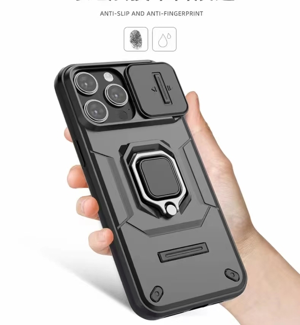 Hot Selling TPU+PC Anti-shock Case Bracket Armor Slide Window Camera protection Mobile case for Samsung S24