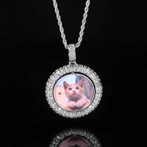 Tùy Chỉnh Hình Ảnh Huy Chương Vòng Cổ Mặt Dây Chuyền 18K Vàng Bạc Cubic Zircon Hip Hop Đồ Trang Sức Con Chó Tag Vòng Cổ Cho Nam Giới Phụ Nữ - Product Image 4