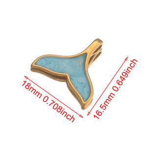 Dijes de Cola de Sirena de Acero Inoxidable con Esmalte y Baño de Oro PVD de 18K para Fabricación de Joyería DIY |   Impermeable, Hipoalergénico y Duradero - Product Image 6