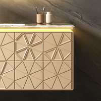 Meuble-lavabo mural intelligent Mwshi en aluminium nid d'abeille avec vasque en céramique, miroir intelligent et égouttoir en acier inoxydable – Style minimaliste