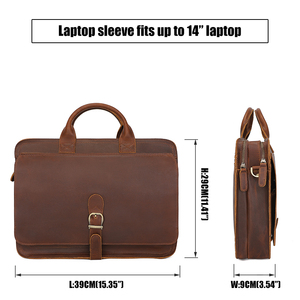 Maletín de Cuero Crazy Horse para <span class=keywords><strong>Hombre</strong></span>, Portafolio, Porta Documentos, Maletín para Reloj, Económico y Grande - Product Image 2