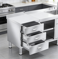 Zwaarbelastbaar werktafel van roestvrij staal met laden, rechtstreeks van de fabriek, OEM, twee/drie/vier lagen, voor restaurantkeuken voorbereidingsstation