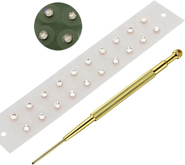 Ear Seeds Kit Crystal Ear Pellets Wellness 24K Gold Ear Seeds Suitable for Adults and Kids