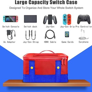 Sac de rangement pour console Nintendo Switch, étui multifonctionnel en toile avec poignée de transport pour accessoires de jeu et cartes de jeu - Product Image 2