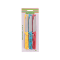 Lot de 6 couteaux à découper fruits et légumes en acier inoxydable avec manche en plastique, écologiques, pour salades et steaks – Vente en gros