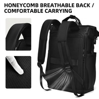Sac à dos décontracté pour ordinateur portable 15,6 pouces, tendance et léger, résistant à l'eau, multi-poches, avec rabat, idéal pour les voyages et l'école