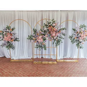 Luxury wedding events engagement backdrop decoration gold gloss arches