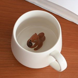 <span class=keywords><strong>Tasse</strong></span> en céramique créative 3D écologique pour animaux avec <span class=keywords><strong>champignon</strong></span> et écureuil Design multidimensionnel pour café ou boissons - Product Image 3