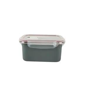 2020 रंग पाउडर 800ml ग्रे आयताकार वायुरोधी ताजगी खाद्य संरक्षण बॉक्स 304 स्टेनलेस स्टील kimchi कंटेनर
