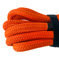 Corde cinétique de 32 mm avec sac de rangement, orange, double tressage en nylon, sangle de remorquage robuste, utilisation agricole et industrielle, corde de récupération cinétique