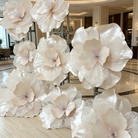 Ensemble de fleurs artificielles géantes en dentelle EVA et perles faites à la main, décoration multi-scènes pour toile de fond de mariage, vitrine de magasin, fête d'anniversaire