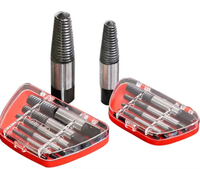 Extracteur de boulons cassés robuste avec revêtement en titane sablé, tige hexagonale de 1/4 de pouce et extracteur de tuyaux pour réparations domestiques