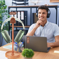 Support multifonction en bois pour casque de jeu, écouteurs et AirPods MAX Sony – Présentoir de bureau portable
