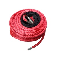 ARCTICSUN Câble de treuil synthétique UHMWPE 10.5mm * 25m Noir Rouge Rock Heat Guard Compatible ATV UTV 4x4 Car Truck Winch Cable 1 Year