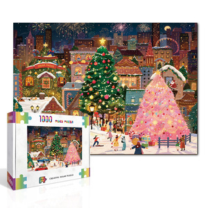 Rompecabezas de Navidad con Diseño de Plaza Nevada, Rompecabezas de Papel para Encontrar Objetos, Juego Familiar para Adultos y Niños, Regalo de Navidad - Product Image 1
